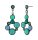 Konplott - Shopping Drops - blue/green, antique silver, earring stud dangling
