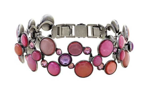 Konplott - Shopping Drops - pink/lila, antique silver, bracelet