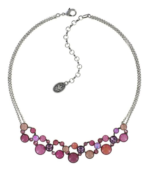 Konplott - Shopping Drops - pink/lila, antique silver, necklace