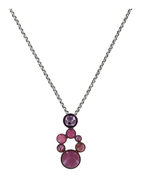 Konplott - Shopping Drops - pink/lila, antique silver, necklace pendant