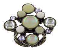 Konplott - Shopping Drops - white, antique brass, ring