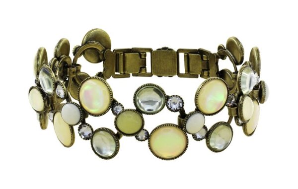 Konplott - Shopping Drops - white, antique brass, bracelet