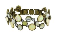 Konplott - Shopping Drops - white, antique brass, bracelet