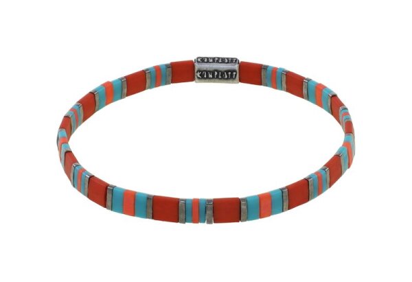 Konplott - Tilala - blue/orange, antique silver, bracelet elastic