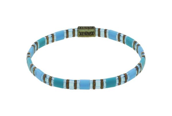 Konplott - Tilala - light blue, antique brass, bracelet elastic