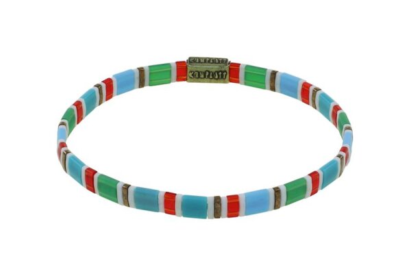 Konplott - Tilala - Multifarben, Antikmessing, Armband auf Gummiband