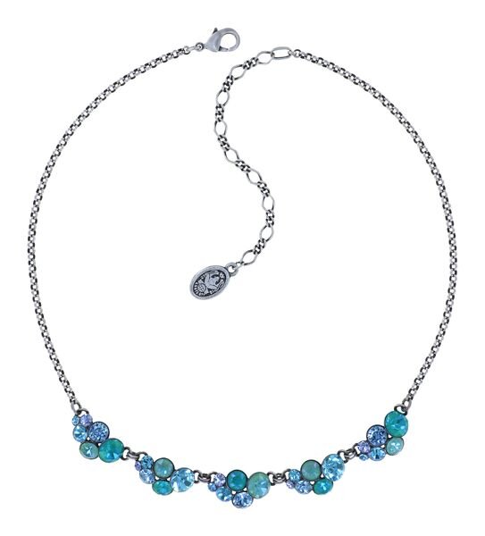 Konplott - Petit Glamour - light blue, antique silver, necklace