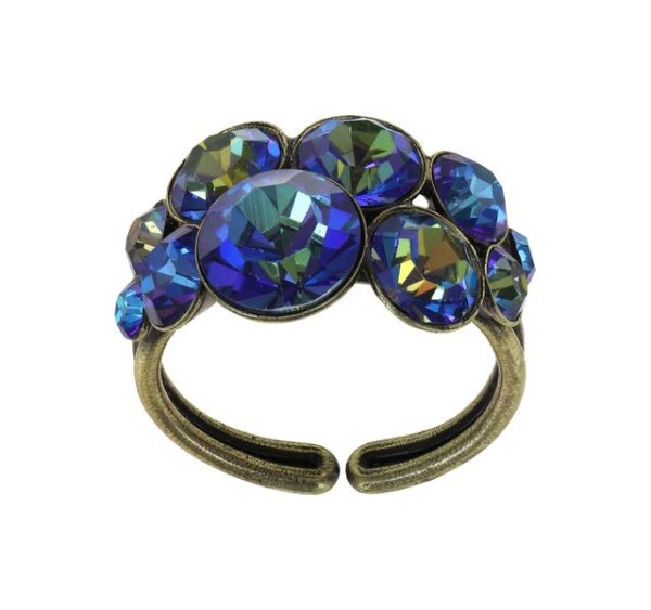 Konplott - Petit Glamour - dark blue, antique brass, ring