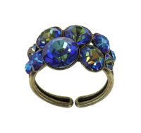 Konplott - Petit Glamour - dunkel Blau, Antikmessing, Ring