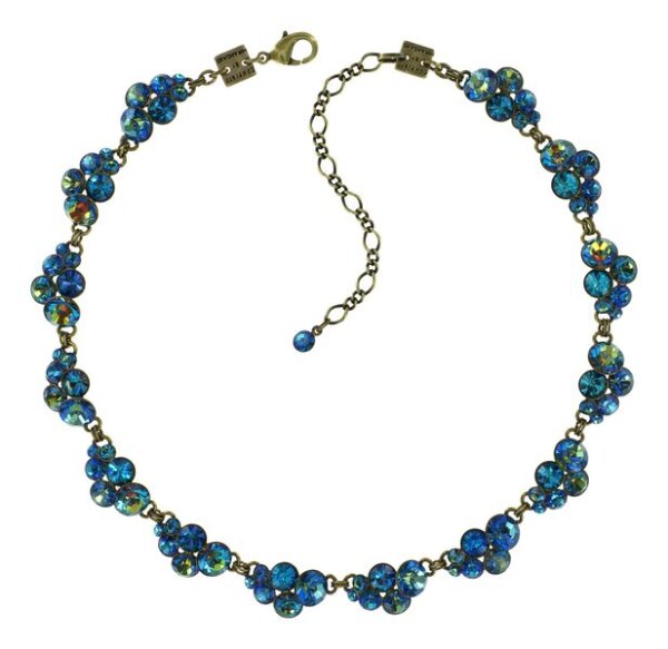 Konplott - Petit Glamour - dunkel Blau, Antikmessing, Halskette