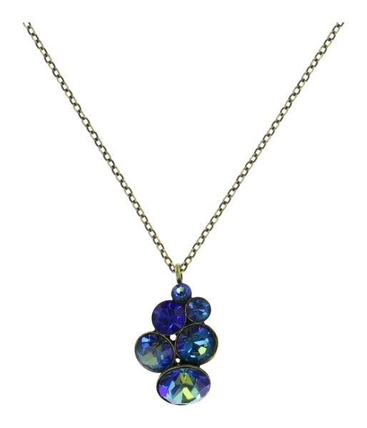 Konplott - Petit Glamour - dark blue, antique brass, necklace pendant
