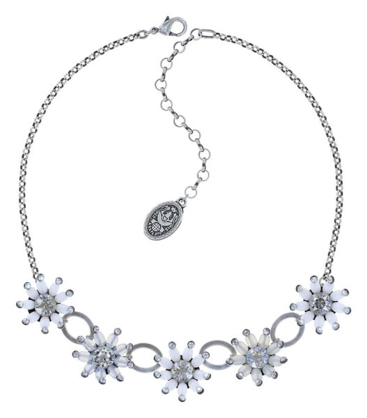 Konplott - Daisy Riot - white, antique silver, necklace