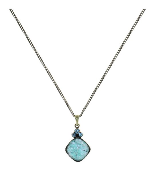 Konplott - Tea with Taylor - blue/green, light antique brass, necklace pendant