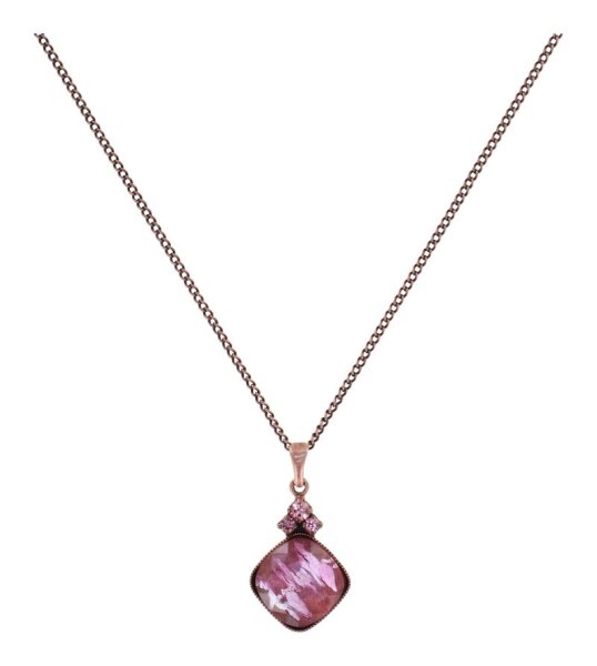 Konplott - Tea with Taylor - pink/lila, light antique copper, necklace pendant