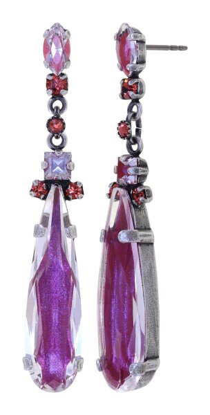 Konplott - Abegail - pink, antique silver, earring stud dangling