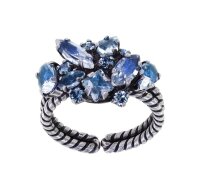 Konplott - Abegail - blue, antique silver, ring