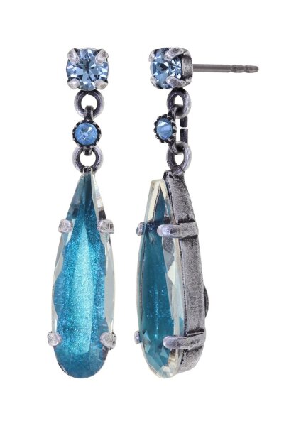 Konplott - Abegail - blue, antique silver, earring stud dangling