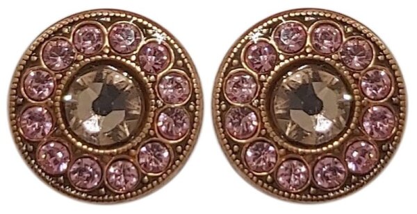 Konplott - Spell on You - pink, Light antique copper, earring stud