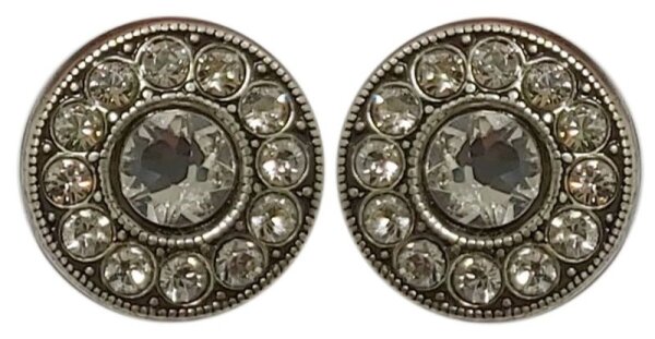 Konplott - Spell on You - white, Light antique silver, earring stud