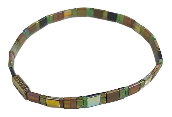 Konplott - Tilala - brown/green, antique brass, bracelet