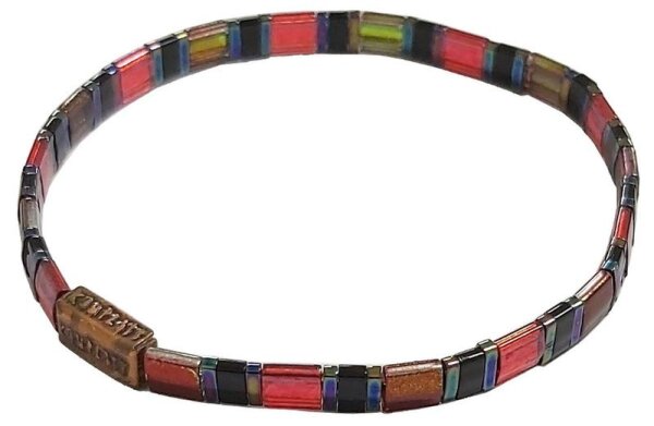 Konplott - Tilala - red/black, antique copper, bracelet