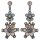 Konplott - Lost Garden - pastel, blue/pink, antique silver, earring stud dangling