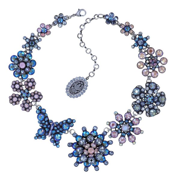 Konplott - Lost Garden - pastel, blue/pink, antique silver, necklace collier