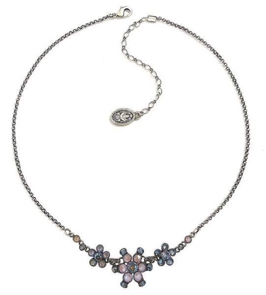 Konplott - Lost Garden - pastel, blue/pink, antique silver, necklace pendant