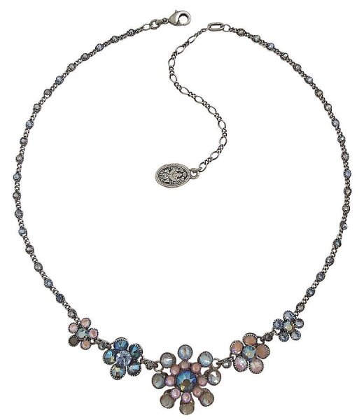 Konplott - Lost Garden - pastel, blue/pink, antique silver, necklace