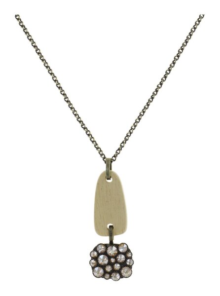 Konplott - Earth, Wind and Business - beige, antique brass, necklace pendant