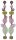 Konplott - Jelly Flow - Pink, Grün, Topaz, Vitrail Light, helles Antikkupfer, Ohrringe mit Stecker und Hängelement