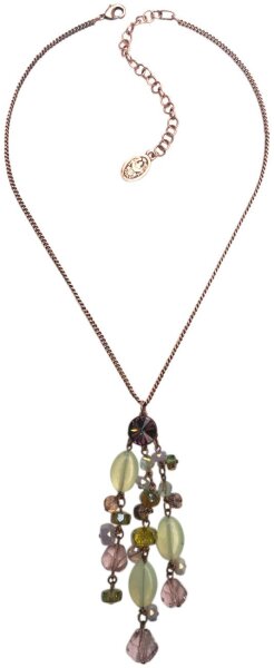 Konplott - Jelly Flow - pink/green, Light antique copper, necklace pendant
