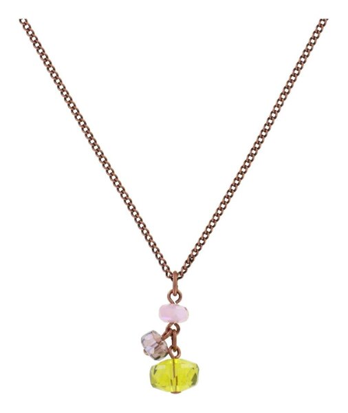 Konplott - Jelly Flow - pink/green, Light antique copper, necklace pendant
