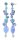 Konplott - Jelly Flow - Blau, Crystal Paradise Shine, helles Antiksilber, Ohrringe mit Stecker und Hängelement