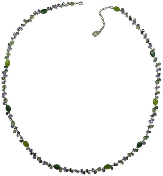Konplott - Jelly Flow - green/lila, Light antique silver, necklace long