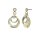 Konplott - Rings in Concert - Silber, Messing, glänzendes Messing, glänzendes Silber, Ohrringe mit Stecker und Hängelement