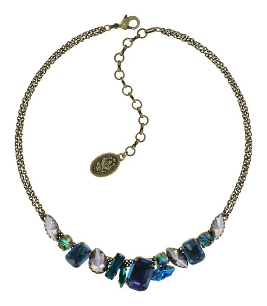 Konplott - Sea Breeze - blue/green, Light antique brass/light antique silver, necklace