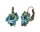 Konplott - Abegail - Jungle Greens, blue/green, Light antique brass, earring eurowire