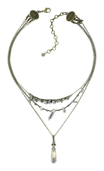 Konplott - Abegail - Liquid Whites, white, Light antique brass, necklace