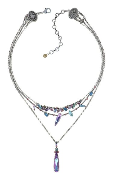 Konplott - Abegail - Multi Sorbet, pastel multi, Light antique silver, necklace