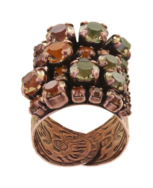 Konplott - Matrix - brown/orange, antique copper, ring