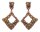 Konplott - Matrix - brown/orange, antique copper, earring stud dangling