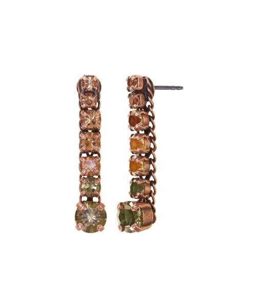 Konplott - Matrix - Braun, Orange, Antikkupfer, Ohrringe mit Stecker und Hängelement