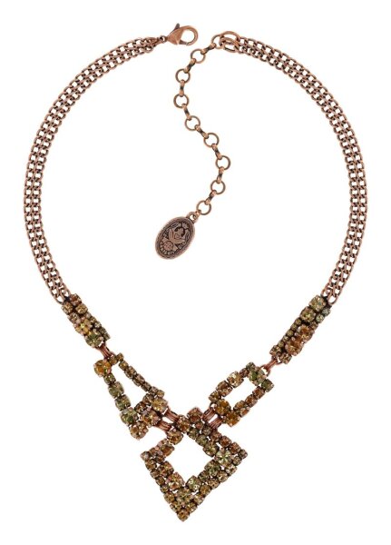 Konplott - Matrix - brown/orange, antique copper, necklace