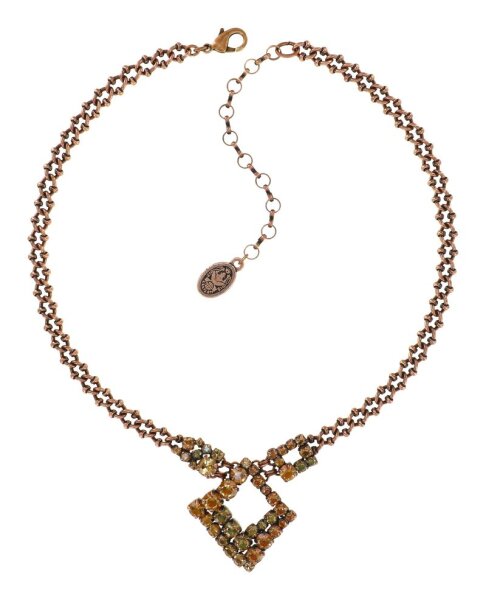 Konplott - Matrix - brown/orange, antique copper, necklace
