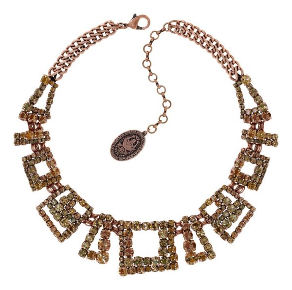 Konplott - Matrix - brown/orange, antique copper, necklace collier