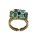 Konplott - Matrix - green, antique brass, ring