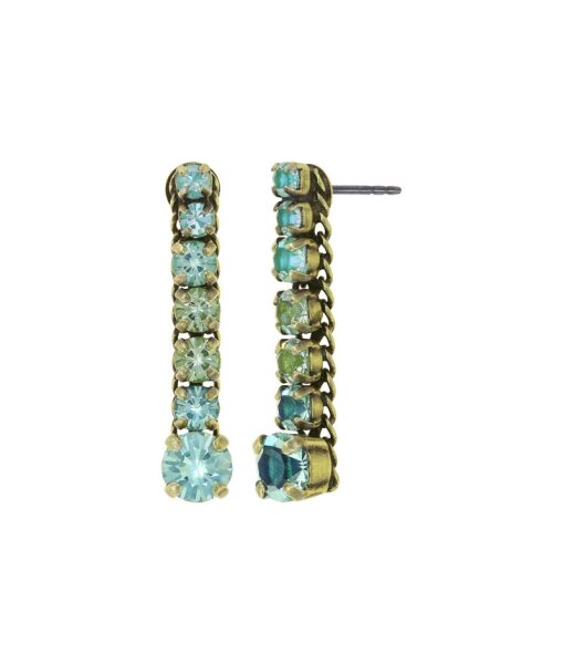 Konplott - Matrix - green, antique brass, earring stud dangling