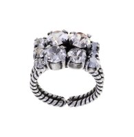 Konplott - Matrix - white, antique silver, ring