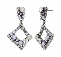 Konplott - Matrix - white, antique silver, earring stud...